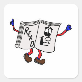 Read Book Square Sticker