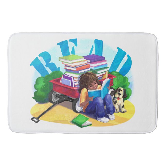 READ Book Wagon Art Bathroom Mat (Front)