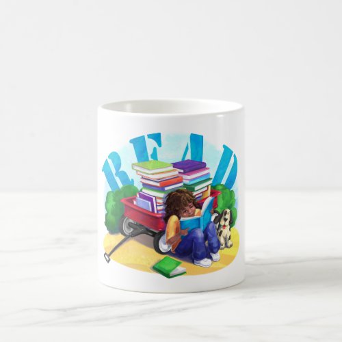 READ Book Wagon Art Coffee Mug