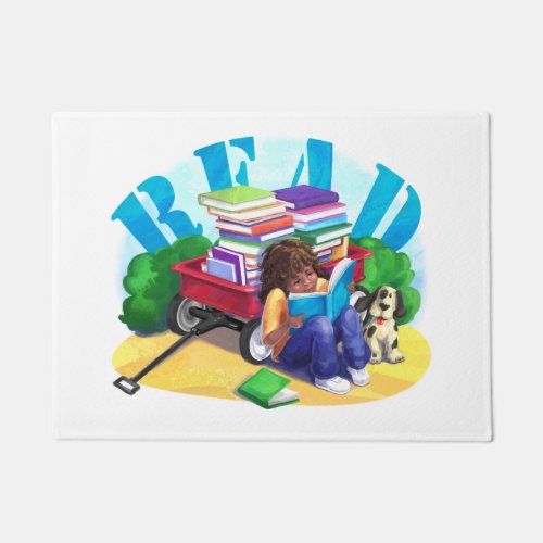 READ Book Wagon Art Doormat