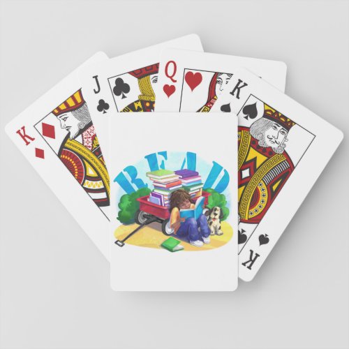 READ Book Wagon Art Playing Cards