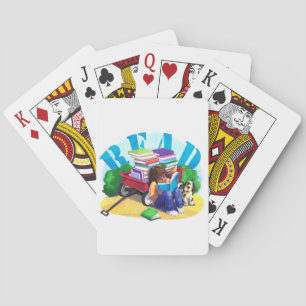 READ Book Wagon Art Poker Cards