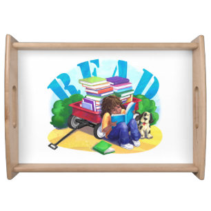 READ Book Wagon Art Serving Tray