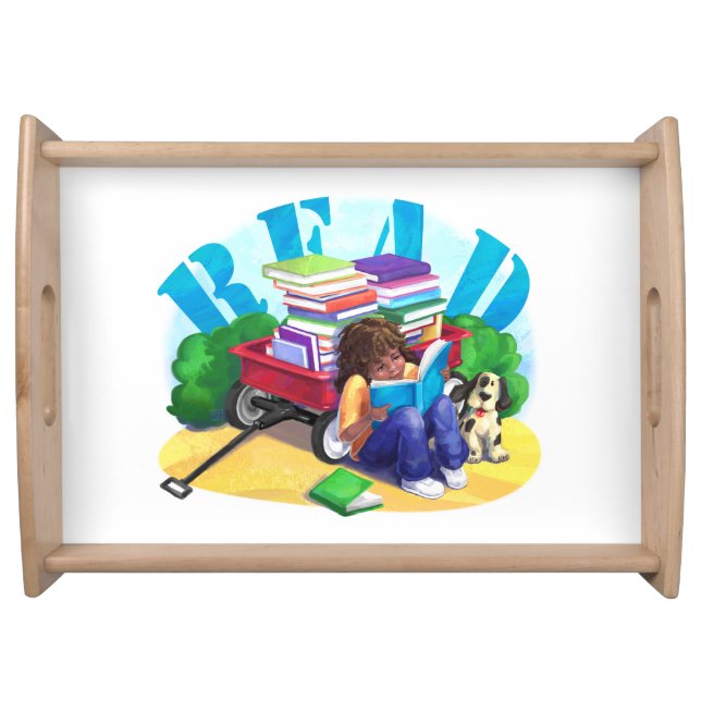 READ Book Wagon Art Serving Tray (Front)