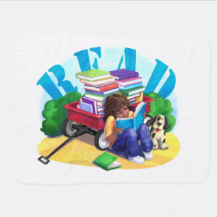 READ Book Wagon Art Stroller Blanket