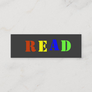 READ Bookmark to Customize Mini Business Card