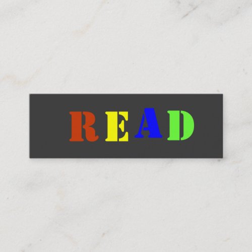 READ Bookmark to Customize Business Cards