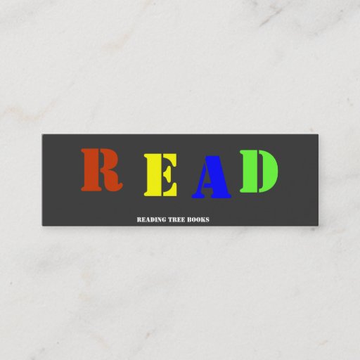 Customizable READ Bookmark to Customize Business Card Template