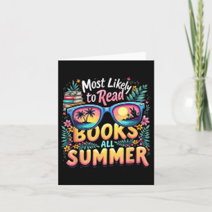 Read Books All Summer Most Likely To Funny Teacher Card