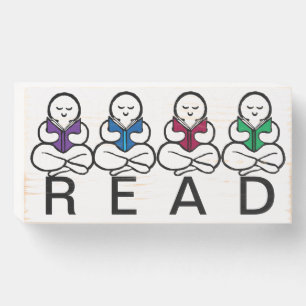 READ books and readers Wooden Box Sign
