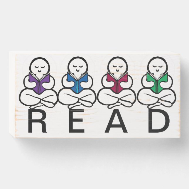 READ books and readers Wooden Box Sign (Front Horizontal)