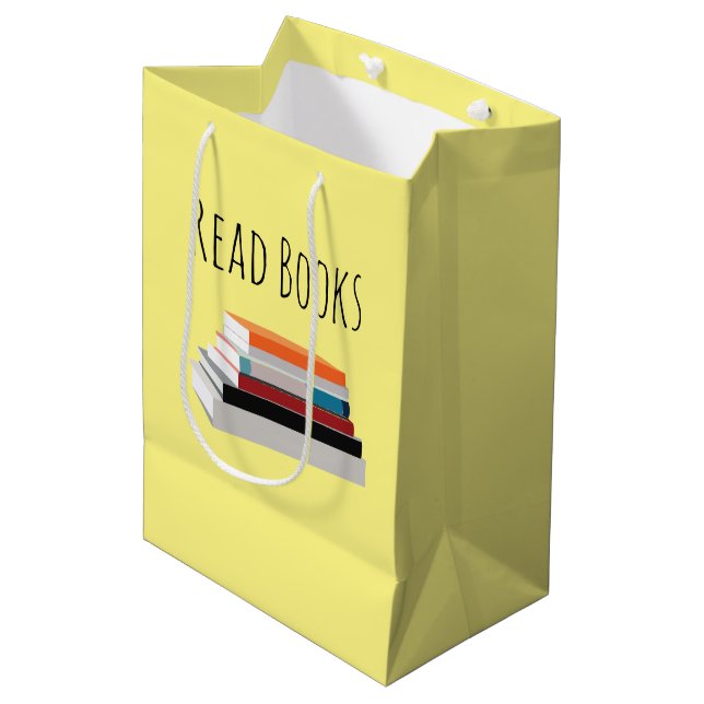 Read Books Book Lover Personalized Medium Gift Bag (Front Angled)