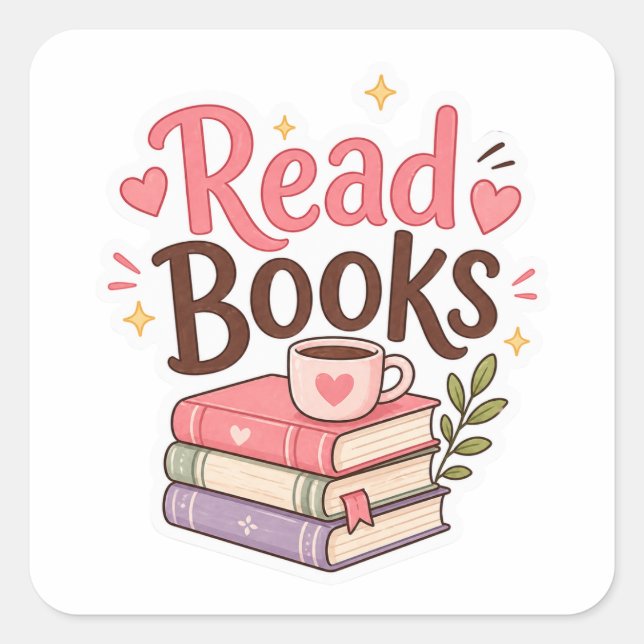 Read Books Cozy Reading Aesthetic Art Sticker (Front)