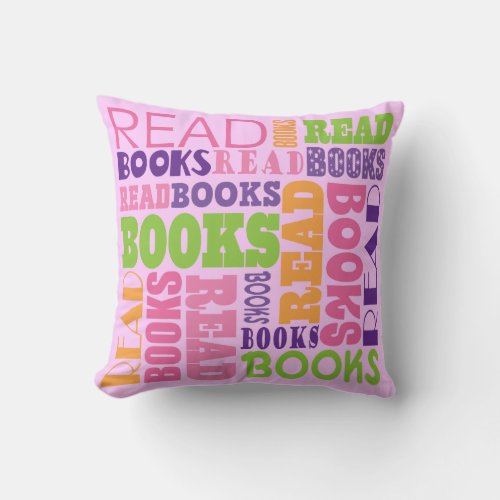 Read Books Cute Throw Pillow