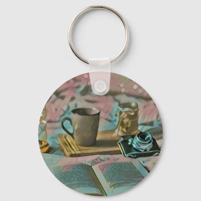 Read Books, Drink Coffee Keychain (Front)