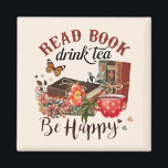Read Books, Drink Tea & Be Happy Magnet<br><div class="desc">Elevate your reading nook or kitchen with our "Read Books, Drink Tea & Be Happy" magnet. This charming literary magnet serves as a daily reminder to indulge in the simple pleasures of life. Crafted with care, it features a delightful combination of book and tea icons, making it a perfect accessory...</div>