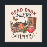 Read Books, Drink Tea & Be Happy Magnet<br><div class="desc">Elevate your reading nook or kitchen with our "Read Books, Drink Tea & Be Happy" magnet. This charming literary magnet serves as a daily reminder to indulge in the simple pleasures of life. Crafted with care, it features a delightful combination of book and tea icons, making it a perfect accessory...</div>