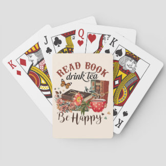 Read Books, Drink Tea & Be Happy Poker Cards
