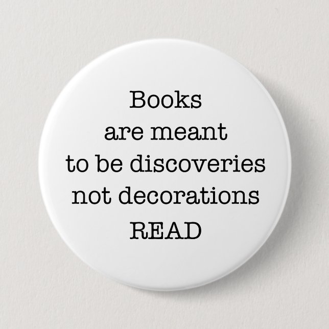 Read Books Large 3" White and Black Button (Front)