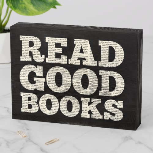 Read Books library reading decor Wooden Box Sign