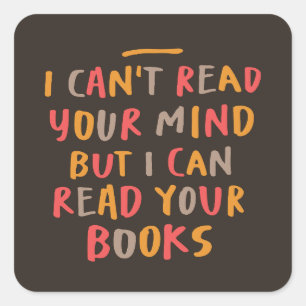 Read Books Mind Reader Funny Square Sticker