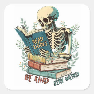 Read Books Square Sticker