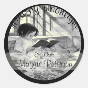 Read by Moonlight Vintage Bookplate IMPROVED!