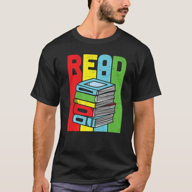 Read Colorful Book Reading T-Shirt (Front)