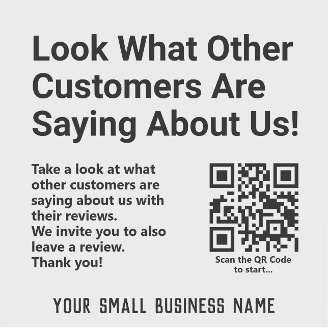 Read Customers Reviews and Leave a Review Sticker (Front)