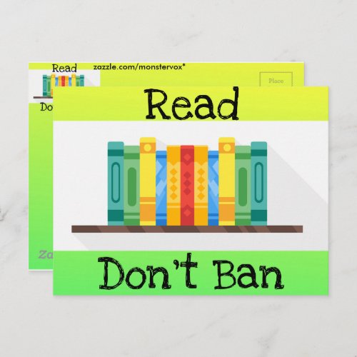 Read Dont Ban Postcard
