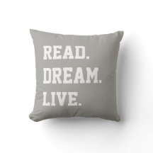 Read Dream Live. Gray White Text. Chevron Back