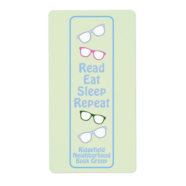 Read Eat Sleep Repeat Eyeglasses  Label (Front)