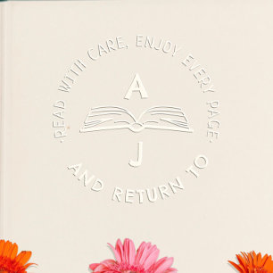 Read, Enjoy & Return To   Initials Custom Book Embosser