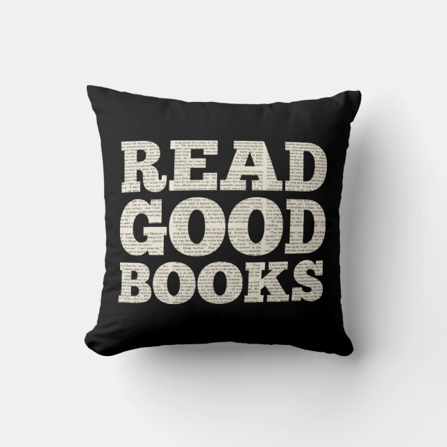 Read Good Books Pillow, homeschool, back to school Throw Pillow (Front)