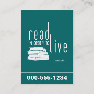 Read In Order To Live Business Card