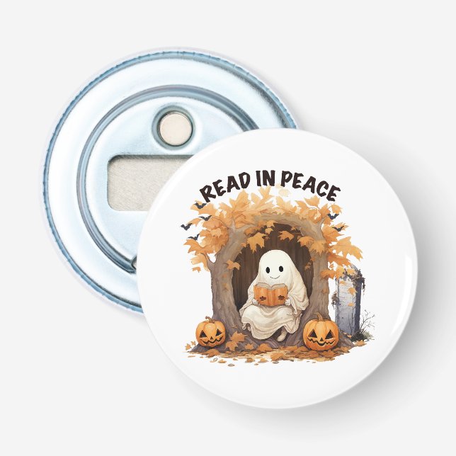 Read in Peace Boo Ghost Bottle Opener (Front)