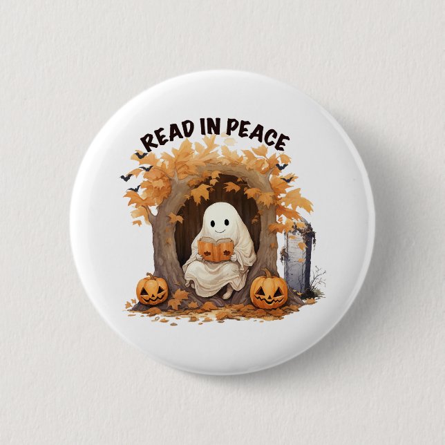 Read in Peace Boo Ghost Button (Front)