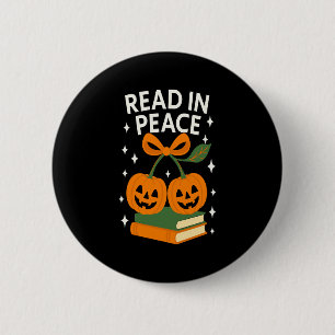Read in Peace Funny Halloween Book Button