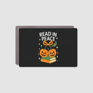 Read in Peace Funny Halloween Book Car Magnet