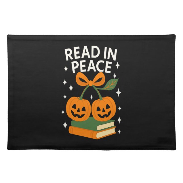Read in Peace Funny Halloween Book Cloth Placemat (Front)