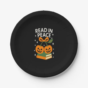 Read in Peace Funny Halloween Book Paper Plates