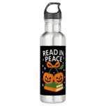 Read in Peace Funny Halloween Book Stainless Steel Water Bottle