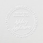Read It Love It Return It Library Bookplate Book Embosser