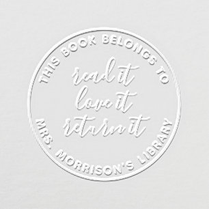 Read It Love It Return It   This Book Belongs To Embosser