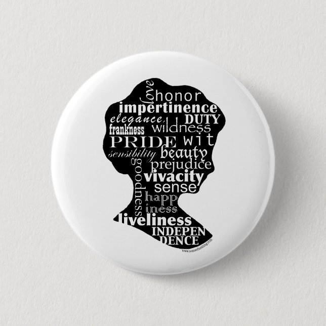 Read Jane Austen Cameo Pinback Button (Front)