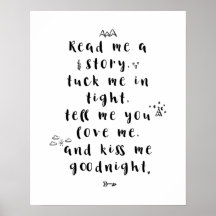 Read Me A Story, Tuck Me In Tight Nursery Quote