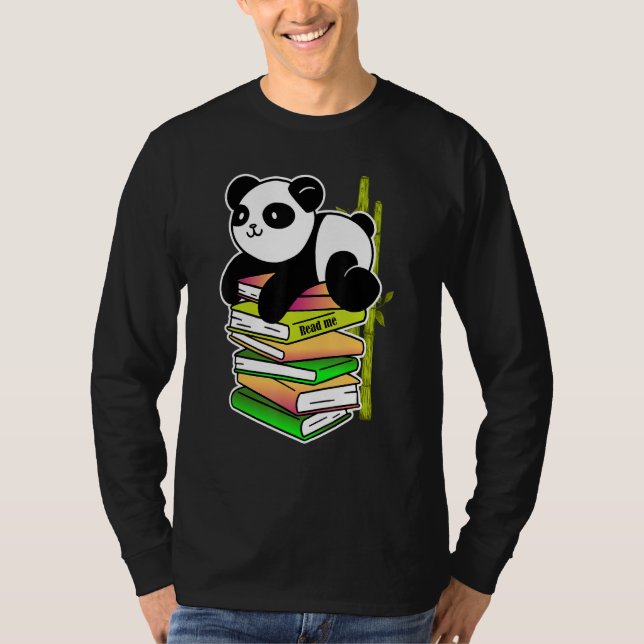 read me panda teaching reading learning bamboo T-Shirt (Front)