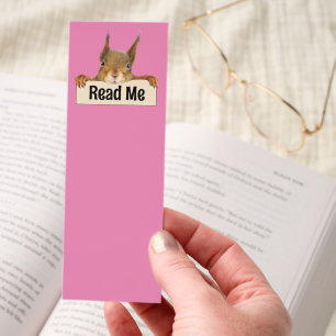 Read Me Squirrel Holding Nameplate Sign Bookmarks
