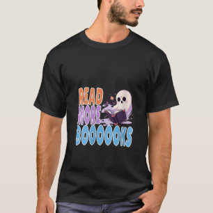 Read More Book Halloween Funny Teacher Ghost V Nec T-Shirt
