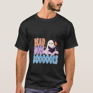 Read More Book Halloween Funny Teacher Ghost V Nec T-Shirt